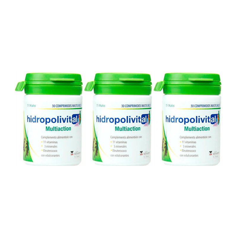 Hidropolivital Triplo Multiaction 3 x 30 comprimidos Masticables