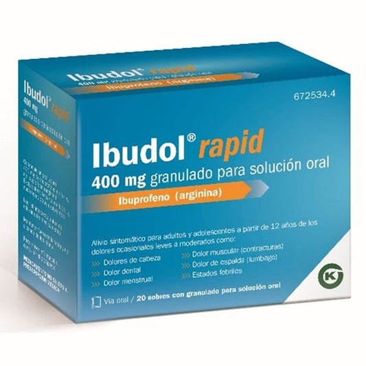 Ibudol Rapid, 400mg 20 sobres granulado para solución oral