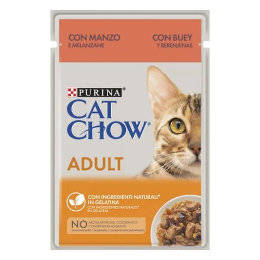 Cat Chow Feline Adulto Ternera Berenjena 26X85Gr
