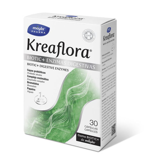 Mayla Pharma Kreaflora  Biotic+ Enzimas Digestivas , 30 cápsulas