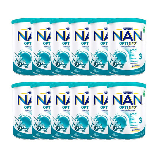 Pack 12 X Nestlé Nan Optipro 3, 800 gr