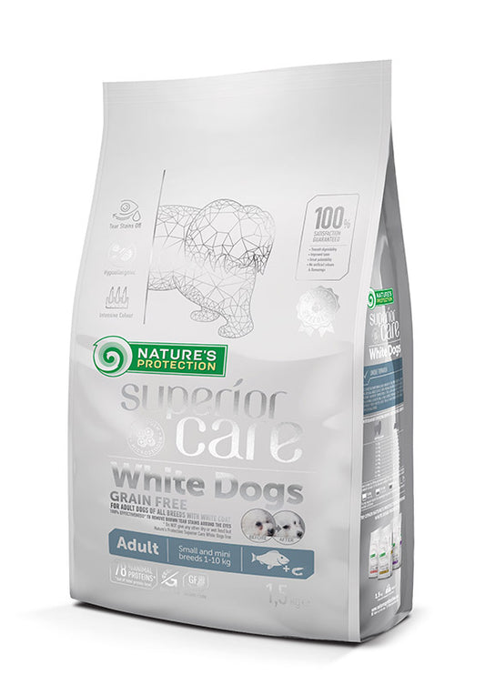 Natures Protection Superior Care White Dogs Pienso Grain Free Para Perros Adultos Pequeños De Pescado 1,5Kg