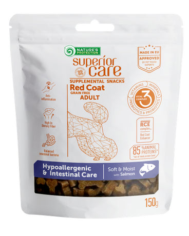 Natures Protection Superior Care Red Coat Snack Hypoallergenic Para Perros. Cuidado Intestinal De Salmón 150Gr