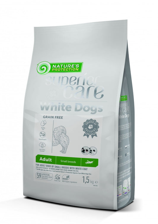 Natures Protection Superior Care White Dogs Pienso Grain Free Para Perros Adultos Pequeños De Insectos 1,5Kg