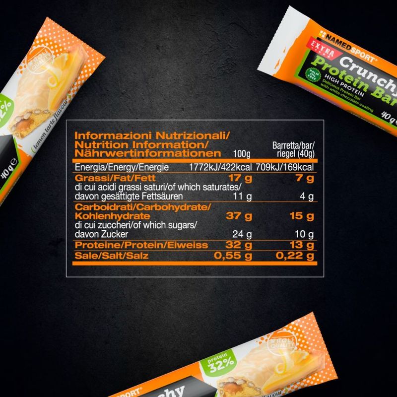 Named Sport Barritas Crunchy Proteinbar Lemon-Tarte , 24 x 40 gr 