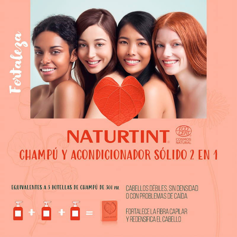 Naturtint Champu Solido Fortaleza 2 En 1 Champú y Acondicionador, 75 gr