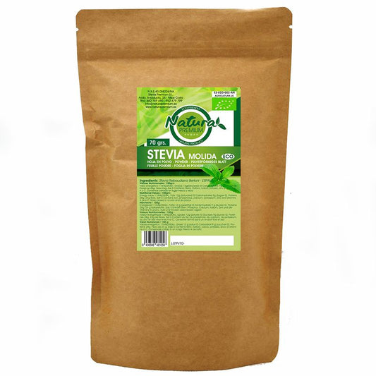 Natura Premium Stevia Hoja Molida En Polvo Bio , 70 gr