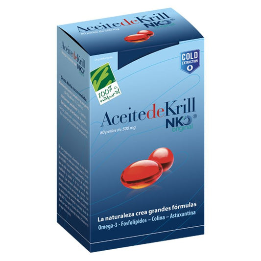 100%Natura Aceite De Krill Nko , 80 cápsulas