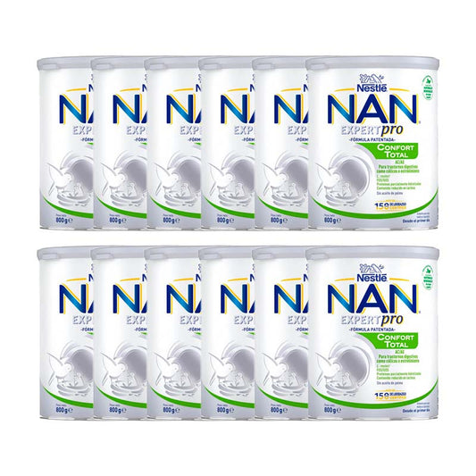 Pack 12 X Nestle Nan Confort 1 Expertpro Total 800 gr