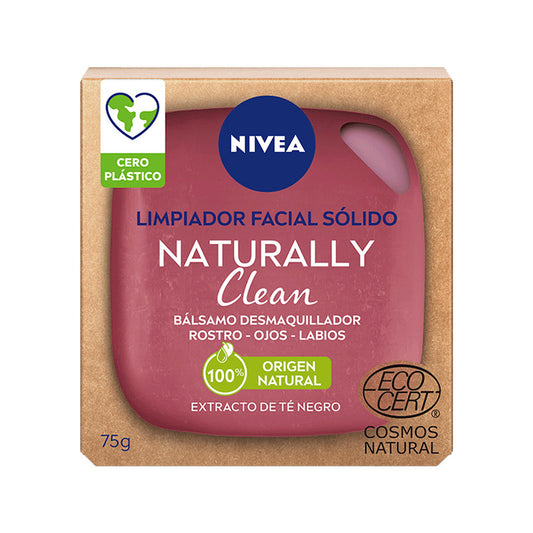 NIVEA Naturally Clean Limpiador Facial Sólido Desmaquillador, 75 gr