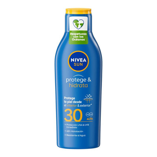 NIVEA Sun SPF30 Protege & Hidrata Leche Solar Hidratante, 200 ml
