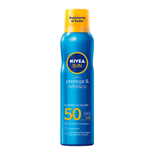 NIVEA Sun SPF50 Protege & Refresca Spray Bruma Solar Invisible, 200 ml