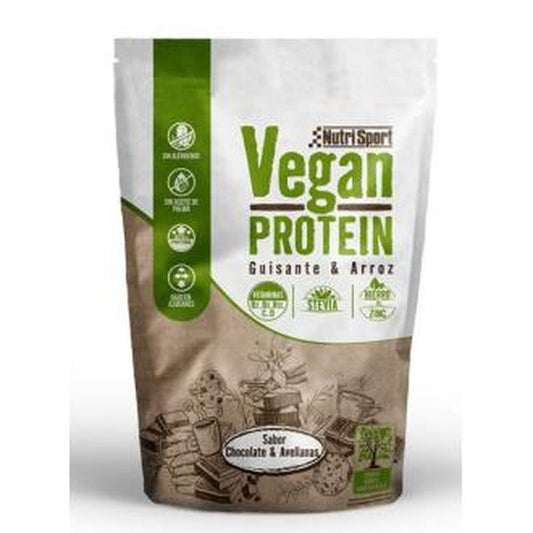 Nutrisport Vegan Protein Chocolate-Avellana Bolsa 468Gr 