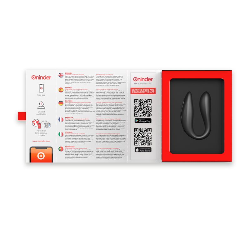 Oninder  Estimulador Punto G & Clítoris Negro - Free App