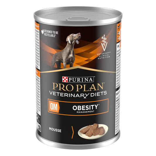 Pro Plan Vet Canine Om Obesity Management Mousse 12X400Gr, comida húmeda para perros