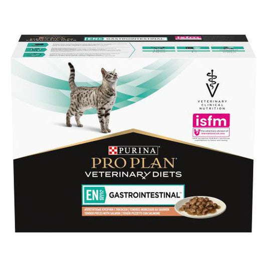 Purina Pro Plan Vet Feline En Gastrointestinal Caja Pouch 10X85Gr, comida húmeda para gatos