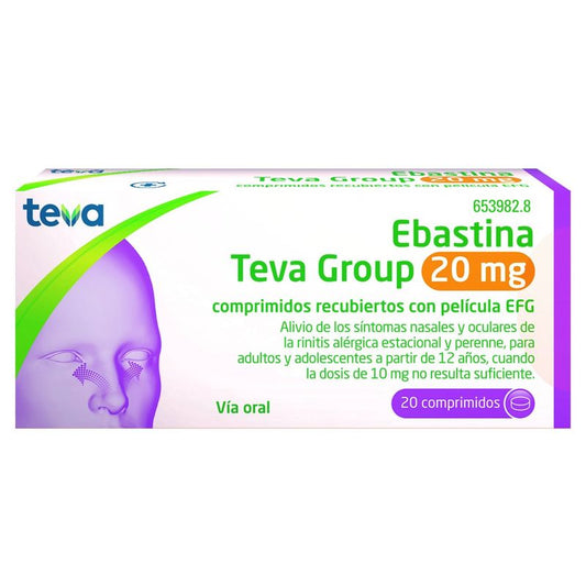 Ebastina Teva 20 mg, 20 Comprimidos