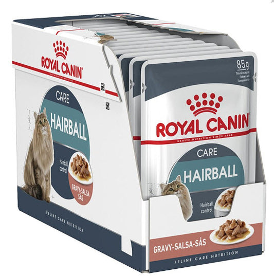 Royal Canin Adult Hairball Care Pouch Caja 12X85Gr, comida húmeda para gatos