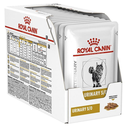 Royal Canin Veterinary Urinary S/O Salsa Caja 12X85Gr, comida húmeda para gatos