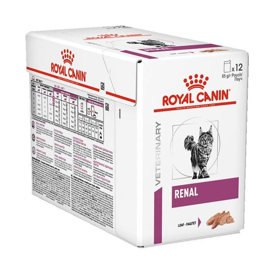 Royal Canin Veterinary Renal Pouch Caja 12X85Gr, comida húmeda para gatos