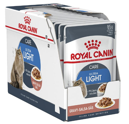 Royal Canin Adult Ultra Light Pouch Caja 12X85Gr, comida húmeda para gatos