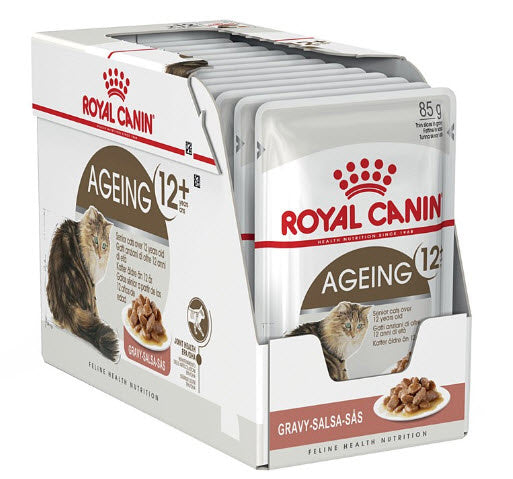 Royal Canin Ageing +12 Pouch Caja 12X85Gr, comida húmeda para gatos