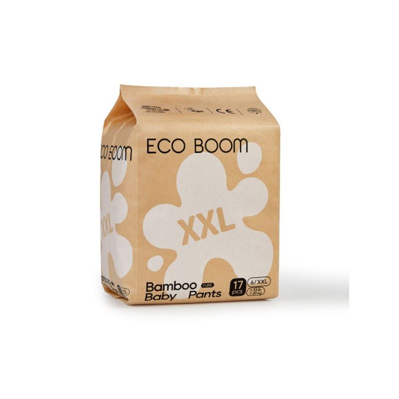 Eco Boom Pants De Bambú - Braguita Pañal - Pure Xll, 17 unidades