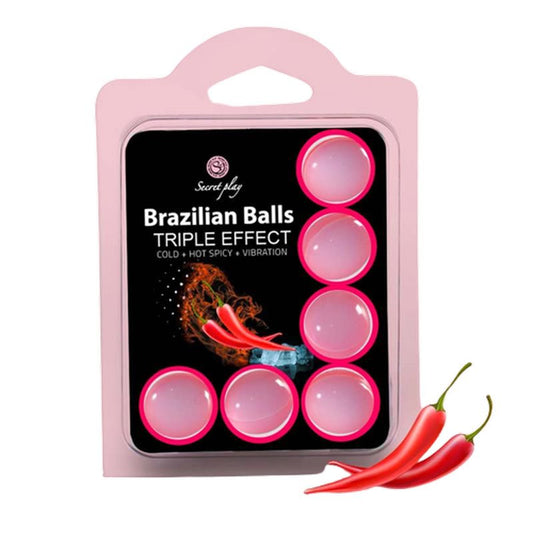 Secret Play Set 6 Brazilian Balls Triple Efecto (Calor, Frio Y Vibración)