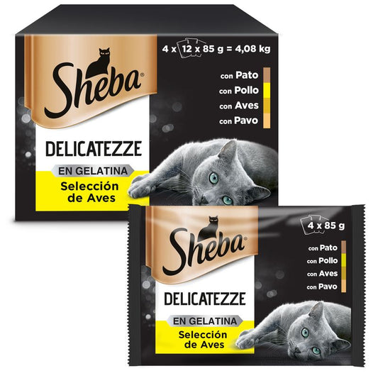 Sheba Multipack Delicatezze Gelatina Aves 4X12X85Gr