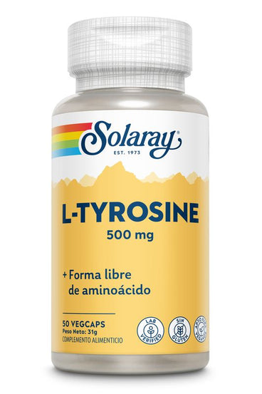 Solaray L-Tirosina 500 Mg, 50 Cápsulas      