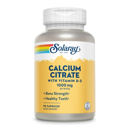 Solaray Calcium Con D3 Citrate 1000 Mg , 90 cápsulas