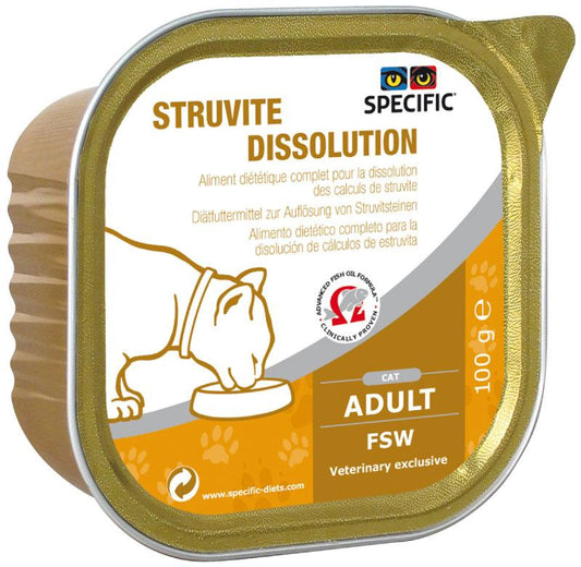 Specific Feline Adult Fsw Struvite Dissolution Caja, 7X100 gr, comida húmeda para gatos