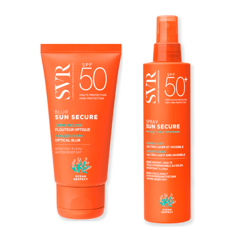 Svr Pack Sun Secure Blur Crema Espumosa Difuminador Óptico Spf50+ 50 Ml + Sun Secure Spray Biodegradable Spf50 + 200 Ml