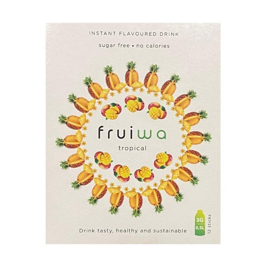 Fruiwa 	Bebida Instantánea En Polvo Sabor Tropical Con Vitamina C Y Edulcorante , 36 gr