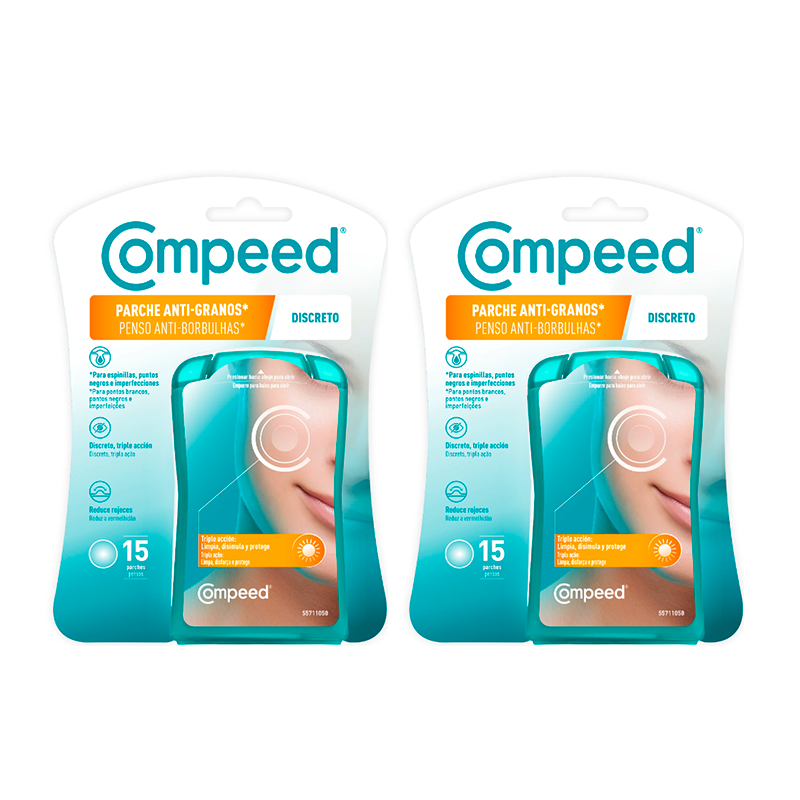 Compeed Duplo Anti-Granos Discreto , 2 x 15 unidades