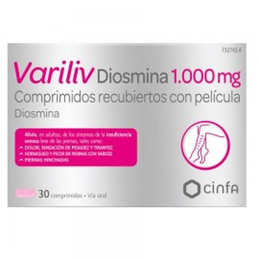 Variliv  Diosmina , 1000 mg 30 comprimidos recubiertos