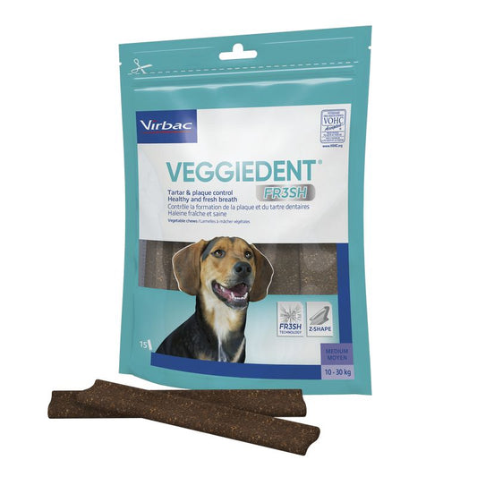 Virbac Veggiedent Fr3Sh M 1X15 unidades, snack para perros
