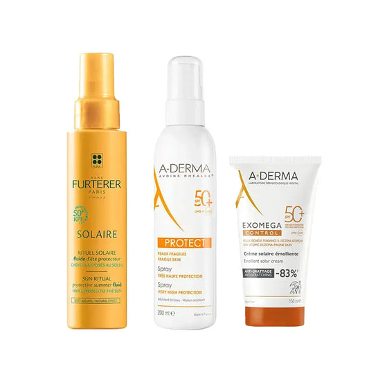 A-Derma Exomega Ctrl Crema Spf 50+ 150Ml Ad + Protect Spray Solar Spf50+ 200 Ml + Fluido Solar Protector Kpf 50⁺ 100 Ml
