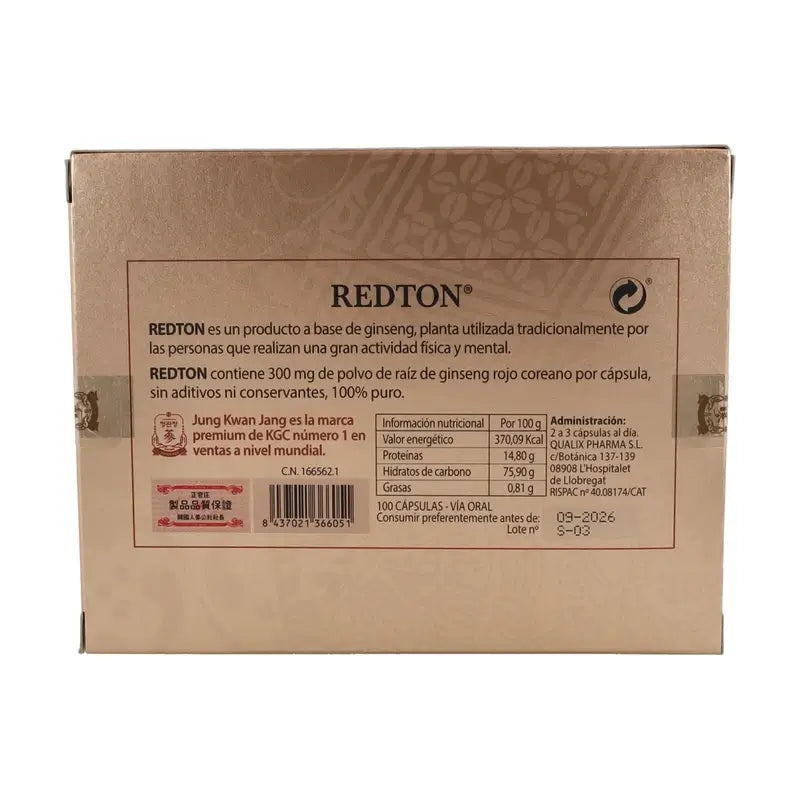 Abamed Farma Redton Ginseng Rojo Coreano 100Cap