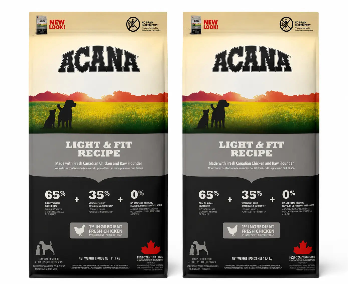 Acana Canine Adult Light 11,4 Kg Pienso Para Perros , pack 2