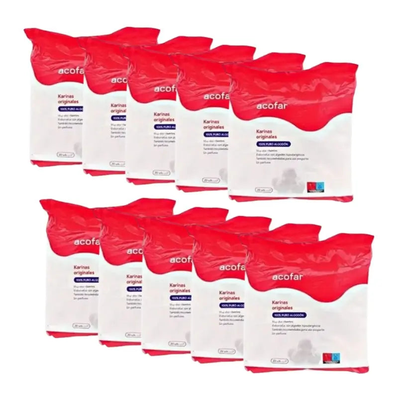 Acofar Karinas Compresas Tocológicas Algodón, 10x20 Unidades