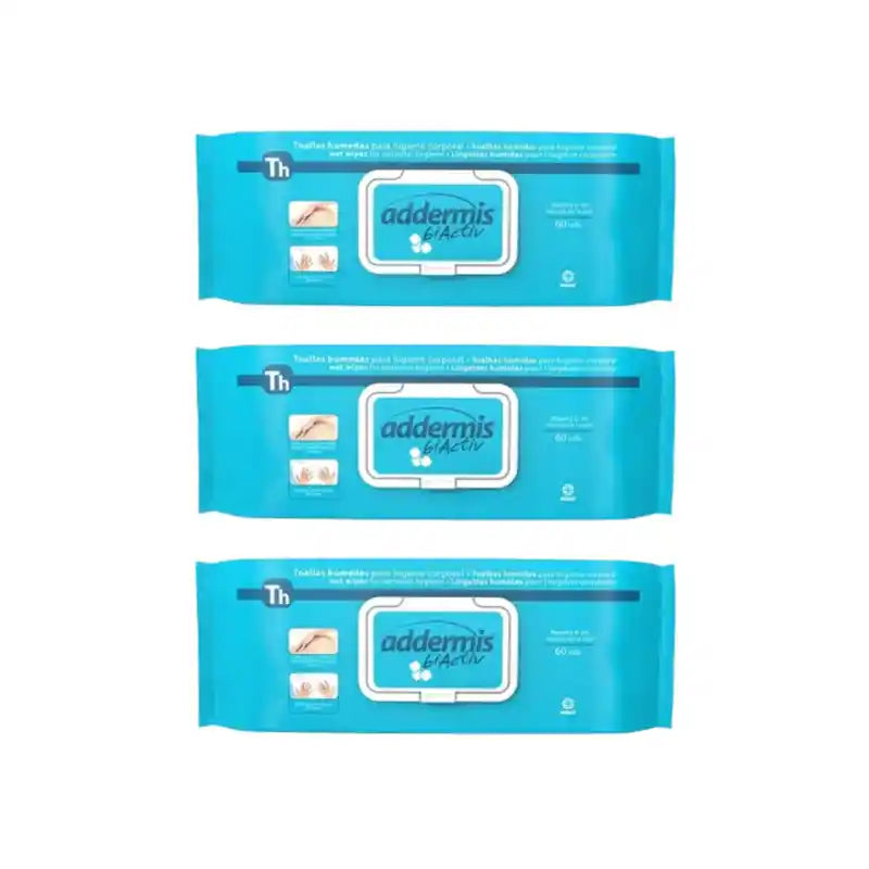 Addermis Biactiv Toallitas Húmedas Adultos Higiene Íntima , 3X60 Unidades