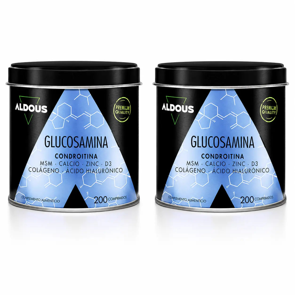 Aldous Bio Glucosamina, Condroitina, Msm, Colágeno, Ácido Hialurónico, Zinc, Calcio Y Vitamina D3 , 200 Comprimidos , pack 2