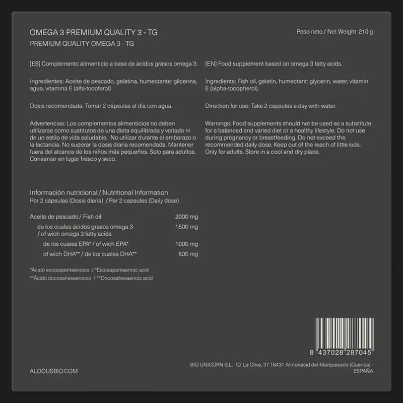 Aldous Bio Omega 3 Capsulas Premium , 150 capsulas