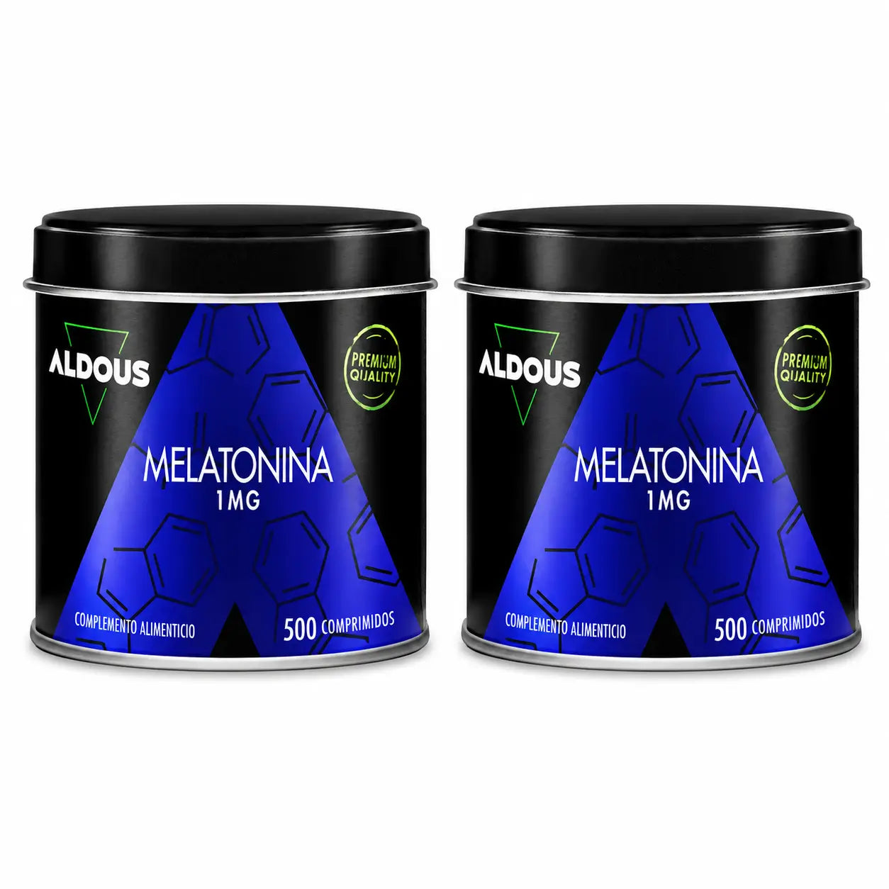 Aldous Labs Complemento Alimenticio Melatonina Pura 1 Mg , 500 Comprimidos , pack 2