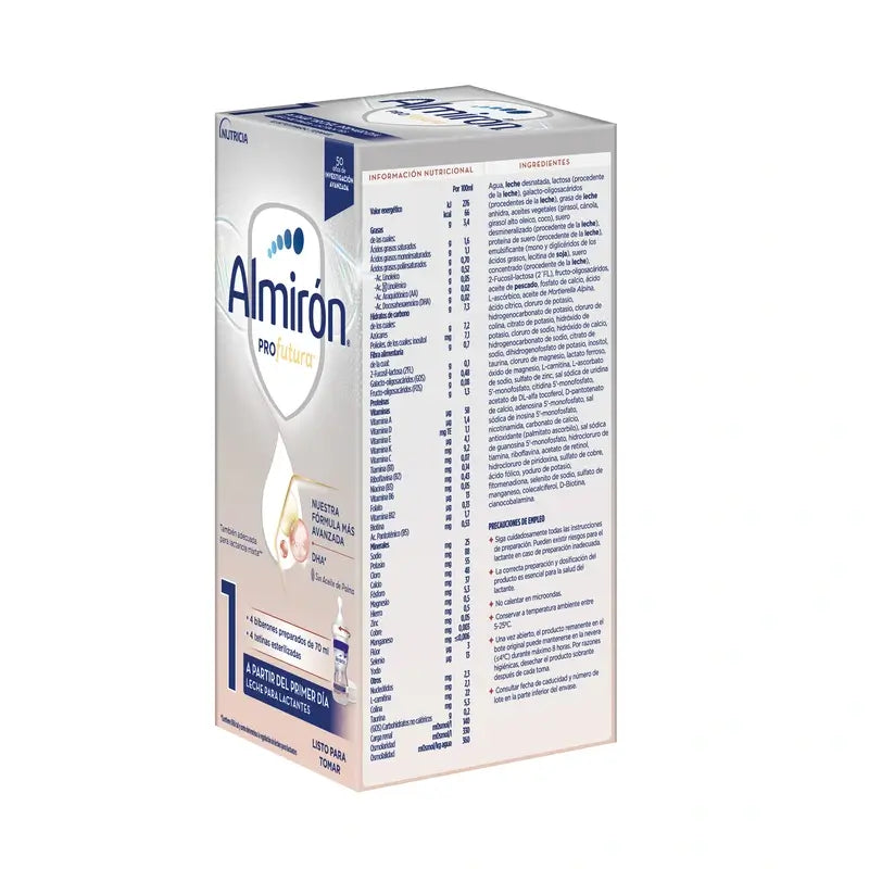 Almirón Profutura 1 Minibiberones, 4 x 70 ml, 280 ml