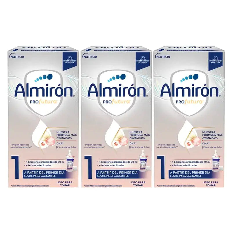 Almirón Profutura 1 Minibiberones, Pack 12 x 70 ml, 840 ml