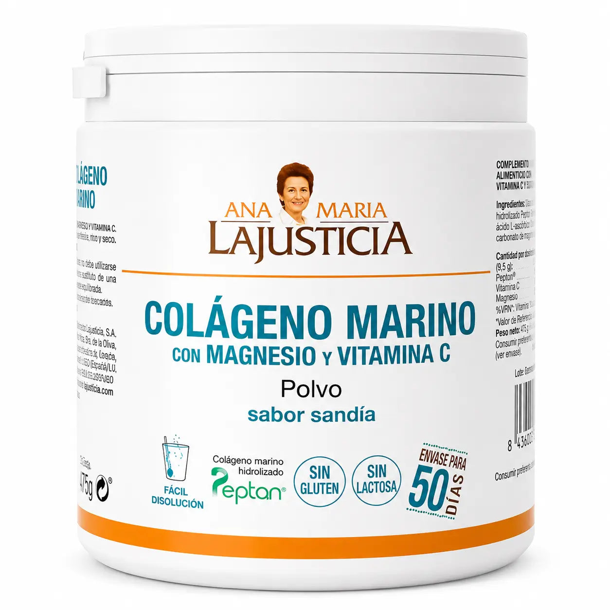 Ana Maria Lajusticia Colágeno Marino con Magnesio y Vitamina C sabor sandía, 350gr
