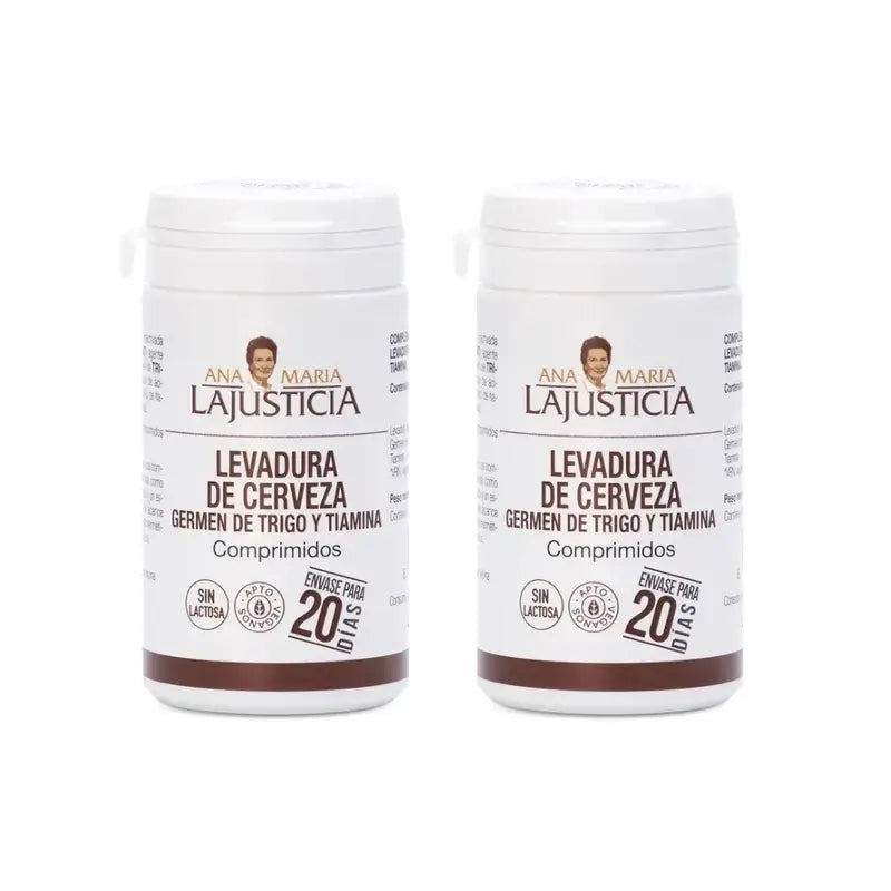 Ana Maria Lajusticia Levadura de Cerveza + Germen de Trigo + Tiamina (B1), 2x80 comprimidos