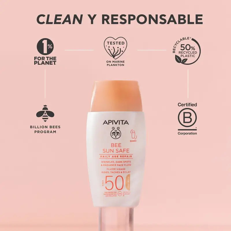 Apivita Apivita Reparación Antiedad Diaria Con Color Spf50, 50 ml